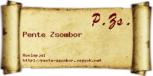 Pente Zsombor névjegykártya